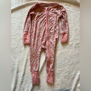 Caden Lane Pink Leopard-Print Footed One-Piece